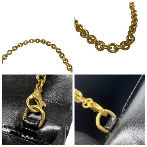 CELINE Star Ball - Black Gold Leather Shoulder Bag 663-082325 - Picture 7 of 14